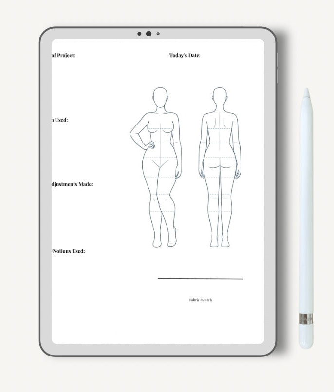 Digital sewing planner for GoodNotes on iPad